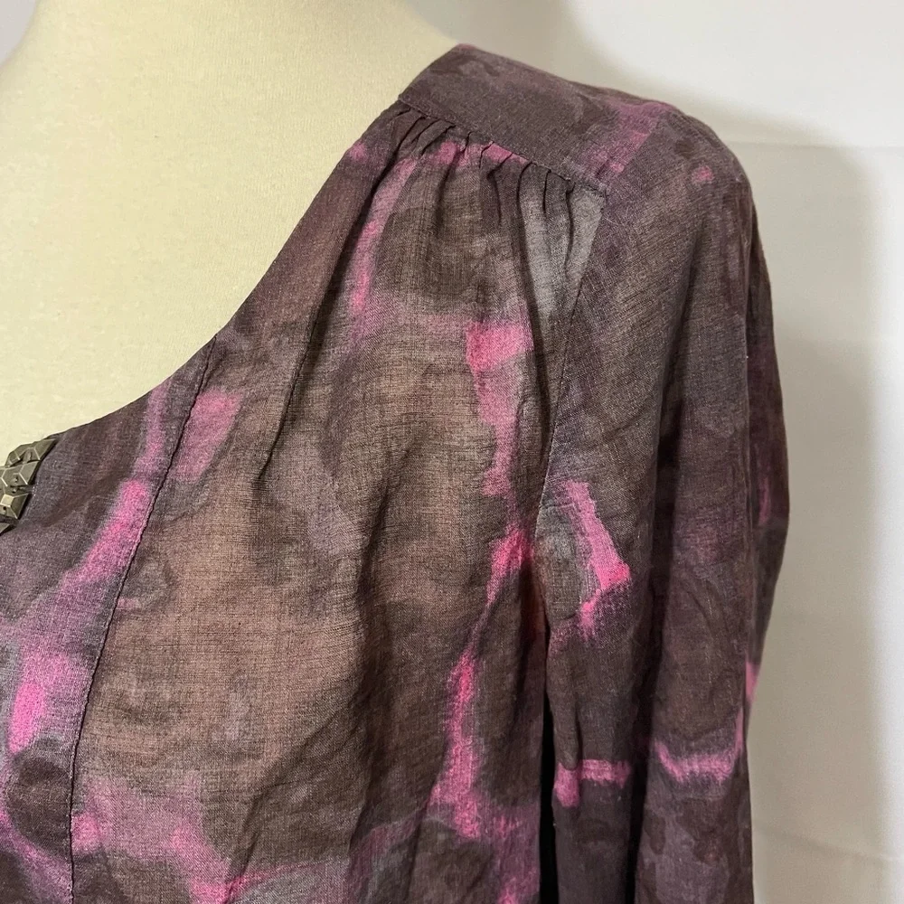 J. Crew Semi Sheer Tie Front Blouse